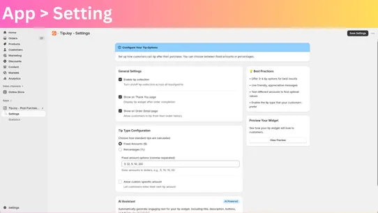 TipJoy – Post Purchase Tips screenshot