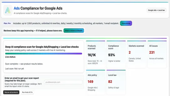 Ads Compliance for Google Ads screenshot