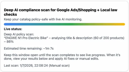 AiTHOR: Google Products Scan screenshot