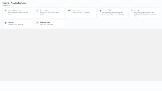 MS ‑ Stocking &amp; Analytics App screenshot