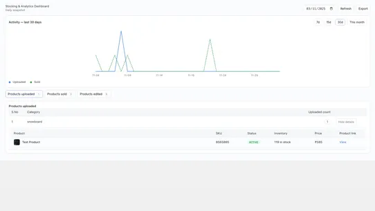 MS ‑ Stocking &amp; Analytics App screenshot