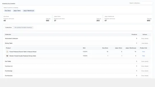 MS ‑ Stocking &amp; Analytics App screenshot