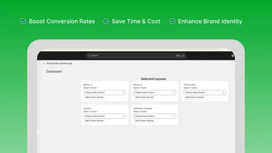 Readymade Section App screenshot