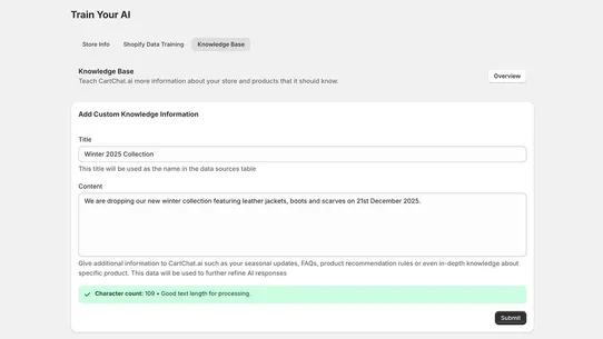CartChat AI Shopping Assistant screenshot