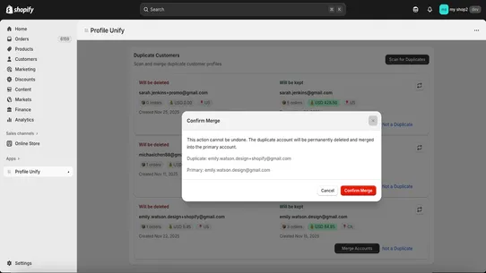 UnifyMate: Merge Customers screenshot
