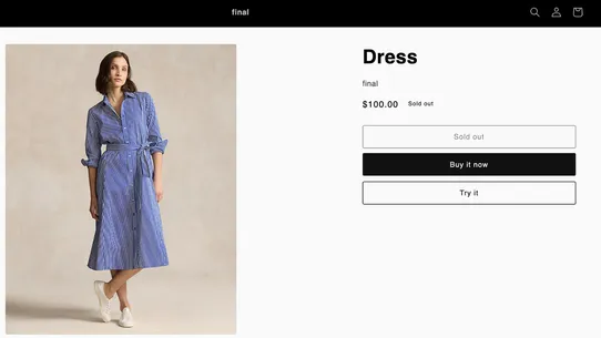 Vue ‑ Virtual Try On screenshot