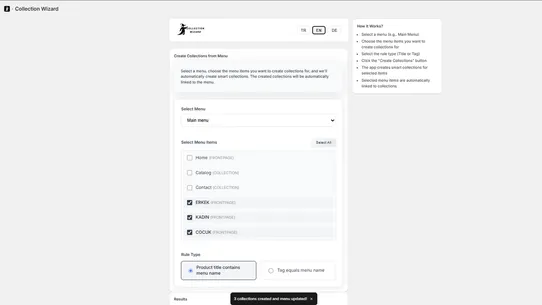 Collection Wizard screenshot