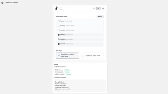 Collection Wizard screenshot