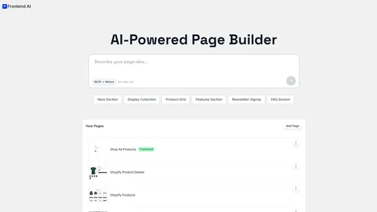 Frontend AI screenshot