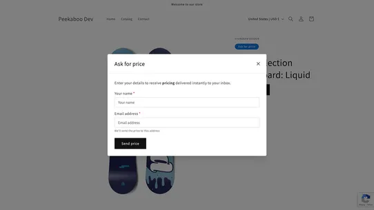 Peekaboo Pricing screenshot