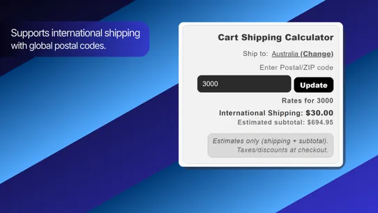 FP1 – Cart Shipping Calculator screenshot