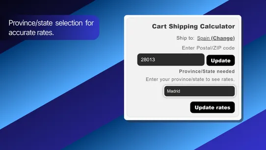 FP1 – Cart Shipping Calculator screenshot
