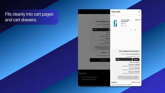 FP1 – Cart Shipping Calculator screenshot