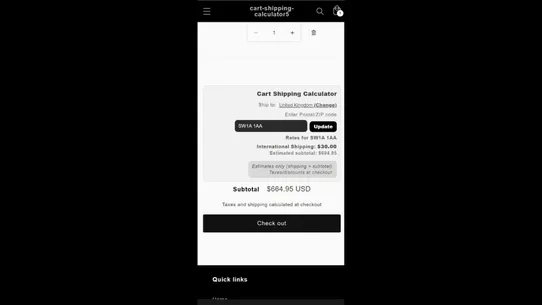 FP1 – Cart Shipping Calculator screenshot