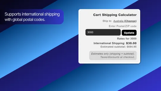 FP1 – Cart Shipping Calculator screenshot