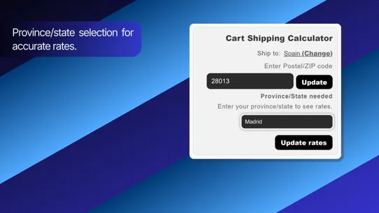 FP1 – Cart Shipping Calculator screenshot