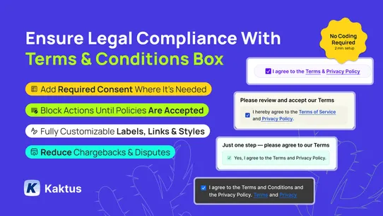 K: Terms and Conditions Box screenshot