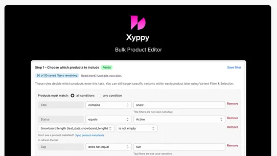 Xyppy Bulk Product Editor screenshot