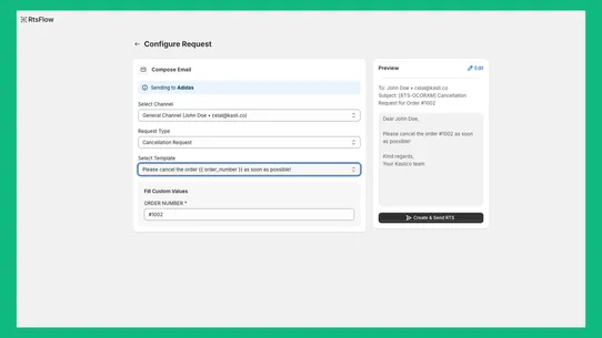 RtsFlow ‑ Request to Suppliers screenshot