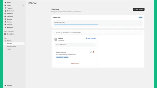 RtsFlow ‑ Request to Supplier screenshot