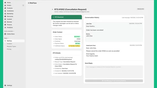 RtsFlow ‑ Request to Supplier screenshot