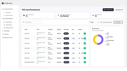 Lit Gift Card screenshot