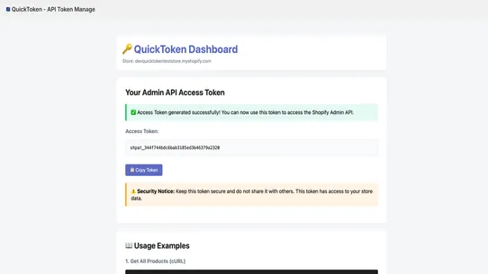 QuickToken  ‑ API Token Manage screenshot