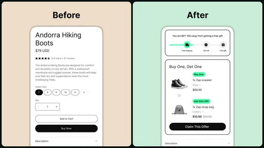 Zapio Upsell screenshot