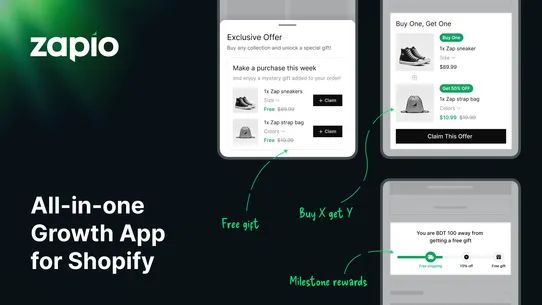 Zapio: Upsell, Free Gift, BOGO screenshot