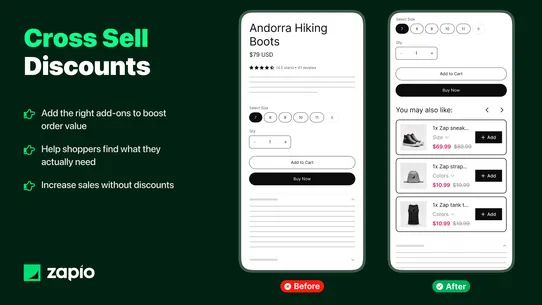 Zapio: Upsell &amp; Cross Sell screenshot