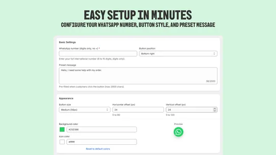 180Chat ‑ WhatsApp Button screenshot