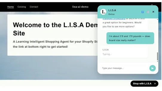 LISA. Learning Shopping Agent screenshot