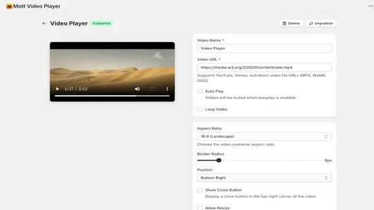 Mott Video Player screenshot