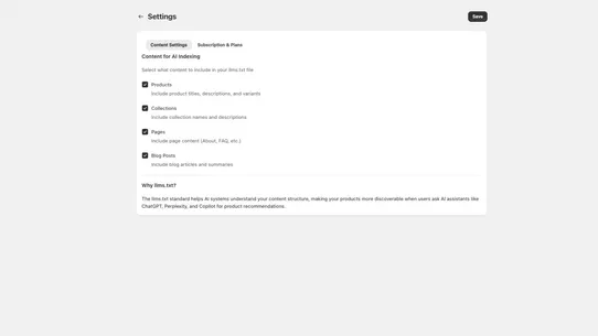 LLMs.txt: AI Product Discovery screenshot