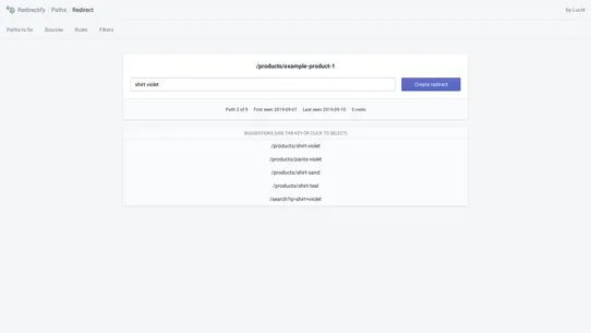 Redirectify screenshot