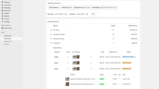 VendorHub screenshot