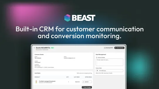 BEAST: Quote &amp; CRM screenshot