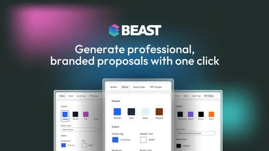 BEAST: Quote &amp; CRM screenshot