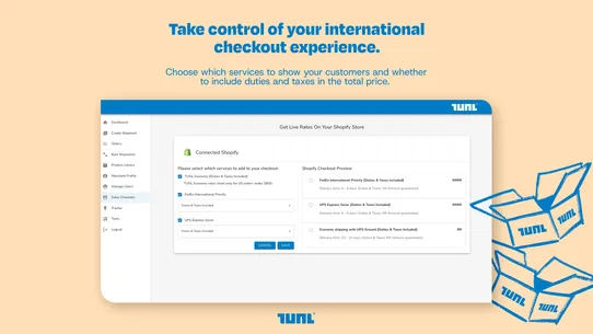 TUNL – Global Shipping from SA screenshot