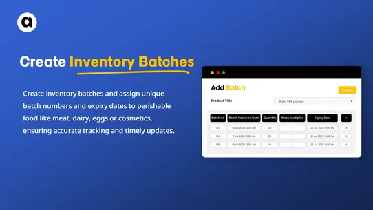 A‑Product Batch Expiry Tracker screenshot