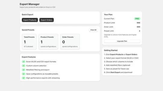 Aldrichify Export Manager screenshot