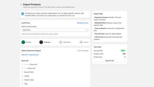 Aldrichify Export Manager screenshot