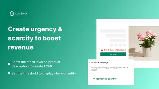 RN ‑ Back in stock &amp; Low stock screenshot