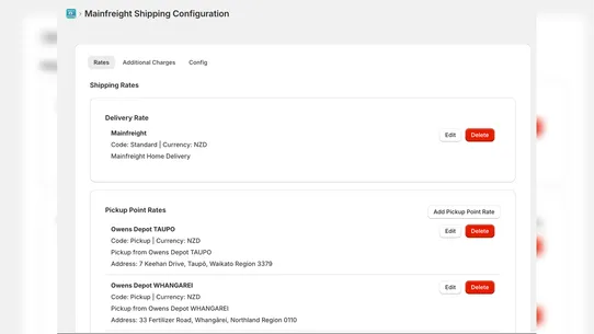 Mainfreight Shipping Rates App screenshot