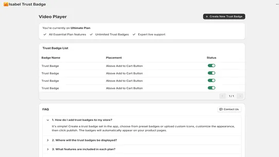 Isabel Trust Badge screenshot