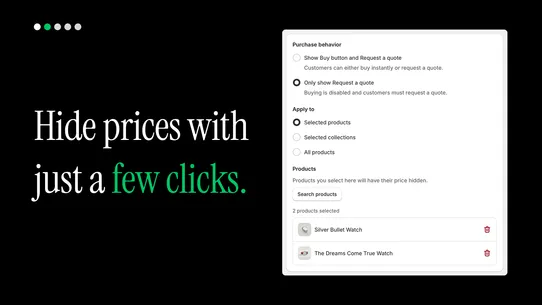 Price Hider: Quote to Order screenshot