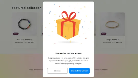 Shop Surprise Add Gift To Cart screenshot