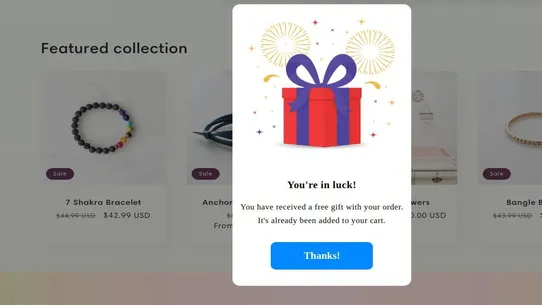 Shop Surprise Add Gift To Cart screenshot