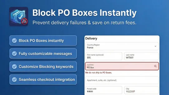 NoBox: PO Box Blocker screenshot