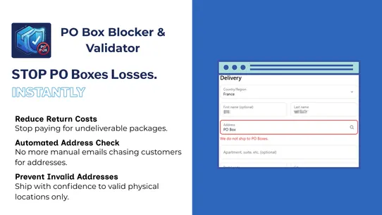 NoBox: PO Box Blocker screenshot